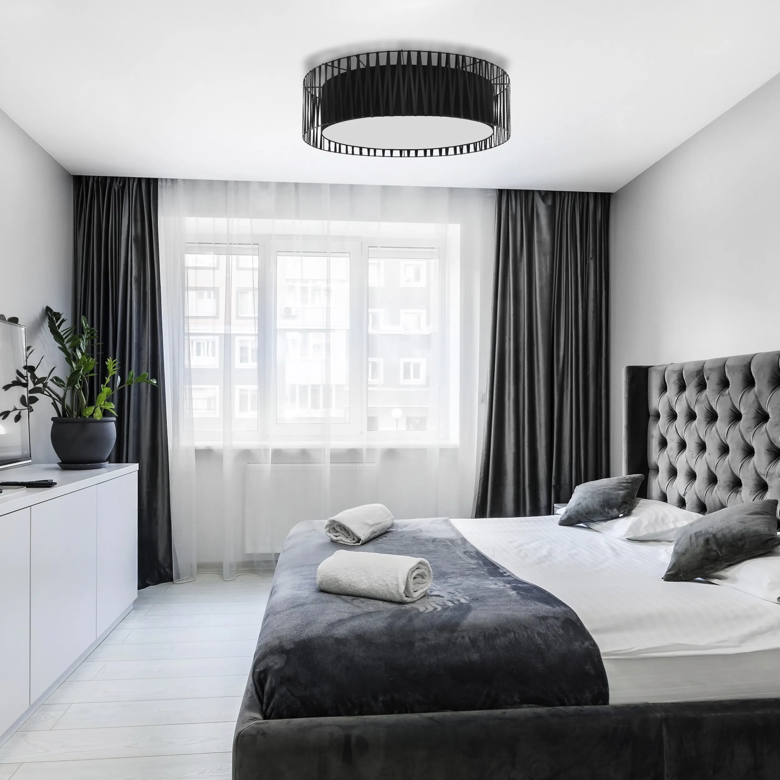 Lampa sufitowa HARMONY czarna biała 71x21cm - TK_1658