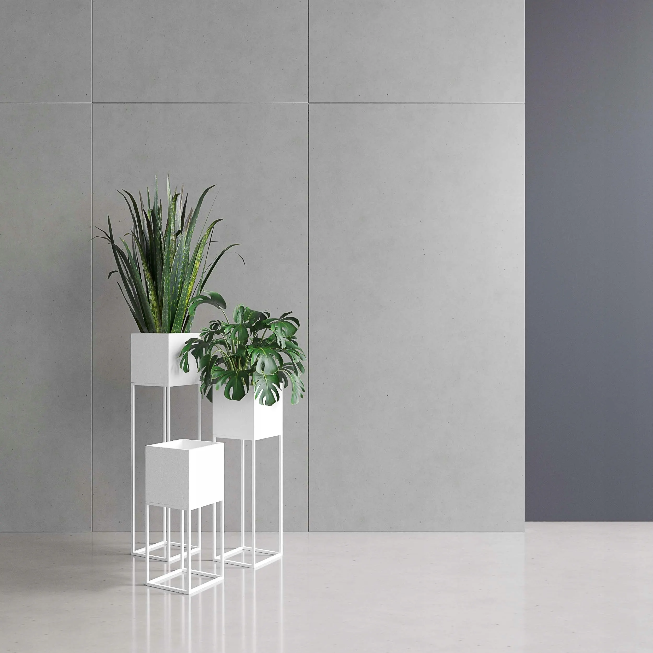 DONICZKA-osłonka na donice metalowa LORIENT L biała - LD_TZ000072