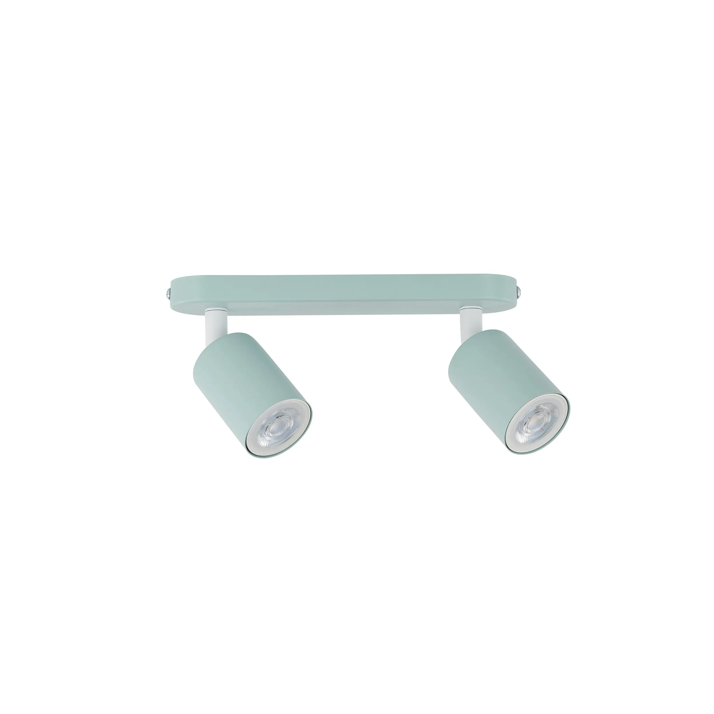 Lampa sufitowa LIVIA miętowa z białymi elementami regulowana na listwie 35x17x13cm