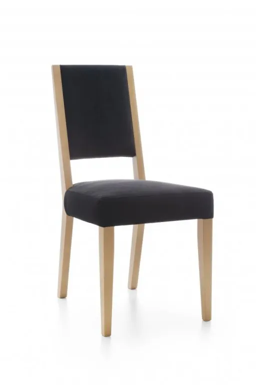 KRZESŁO BELL B114 Drewno bukowe Naturalny TK: MATT VELVET 99 CZARNY