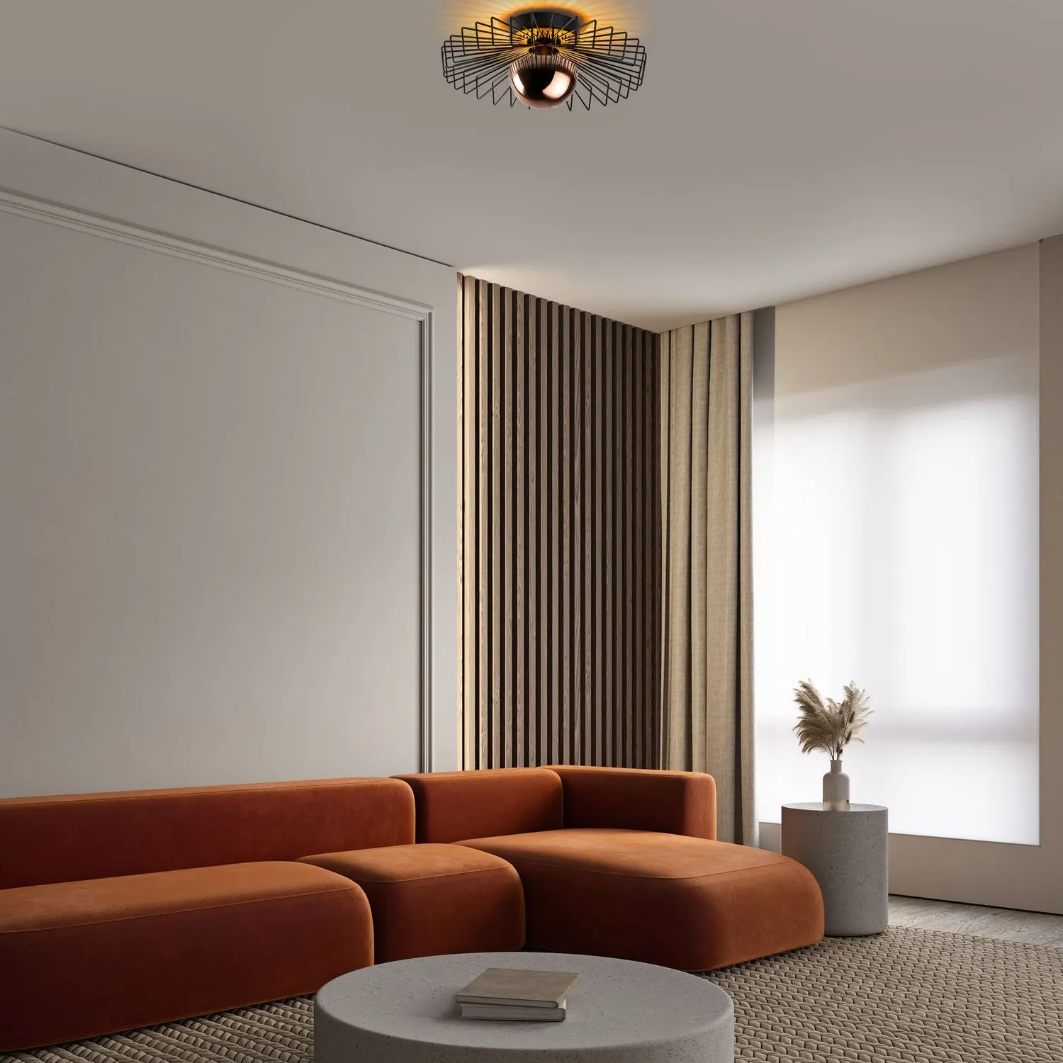 Żyrandol plafon ażurowy KAYA M czarny złoty - ASI_892OPV2432