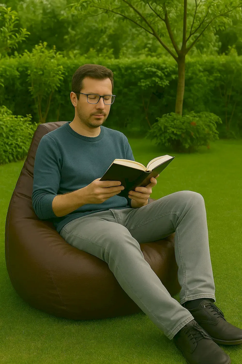 Worek do siedzenia PFT1174 ekoskóra brązowy - ASI_535PFT1174