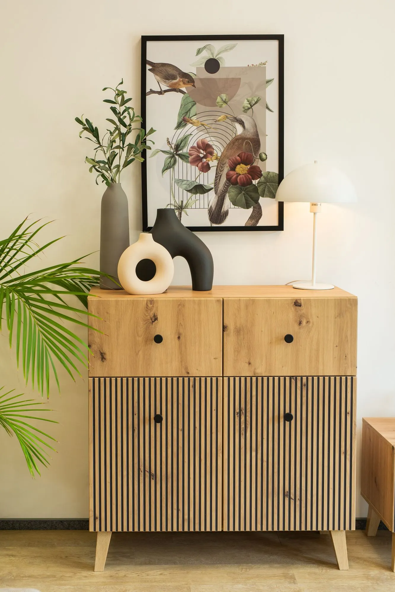 Komoda 2-drzwiowa z 2 szufladami BERLIN dąb artisan