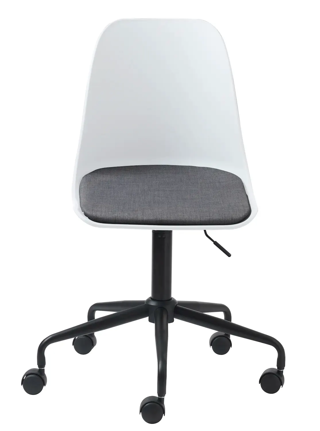 Krzesło biurowe z regulacją wysokości WHISTLER tapicerowane siedzisko - biały, szary - UN_36651001