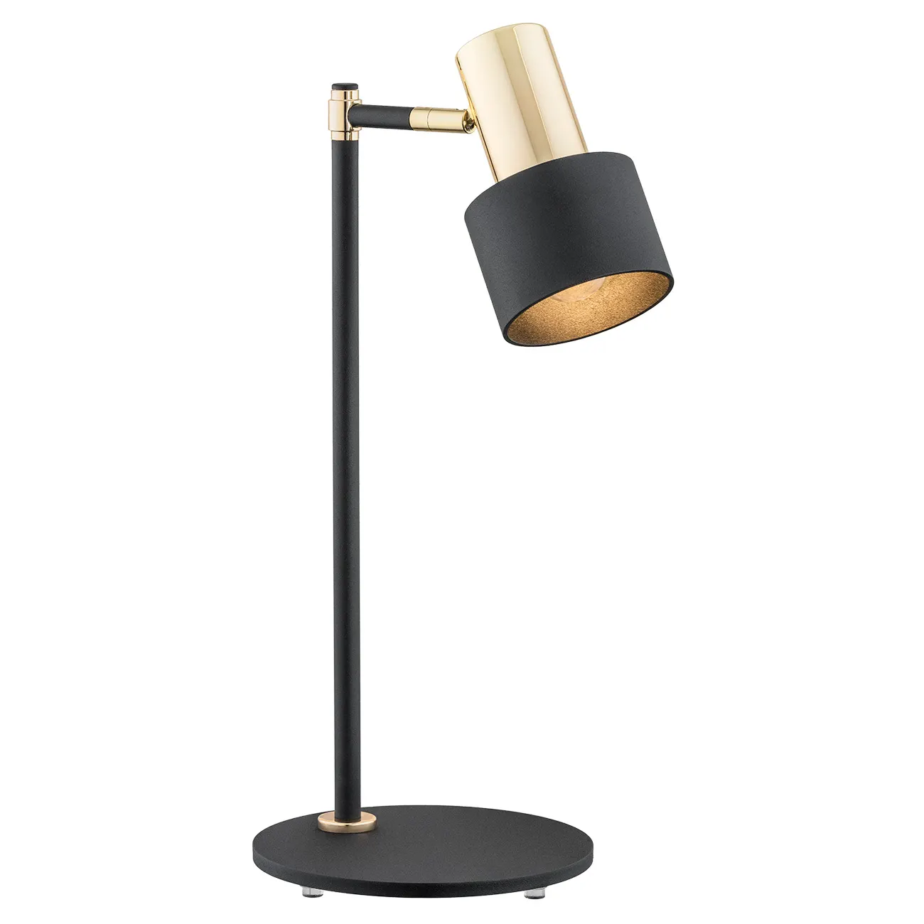 Lampa biurkowa DORIA metalowa  czarna złota regulowana 46 cm
