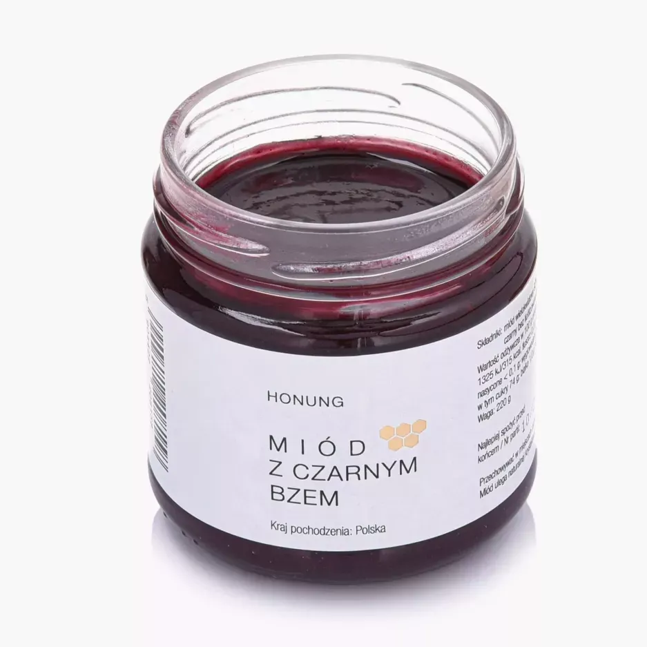 MIÓD wielokwiatowy Z CZARNYM BZEM 220 G HONUNG - ND_2220815