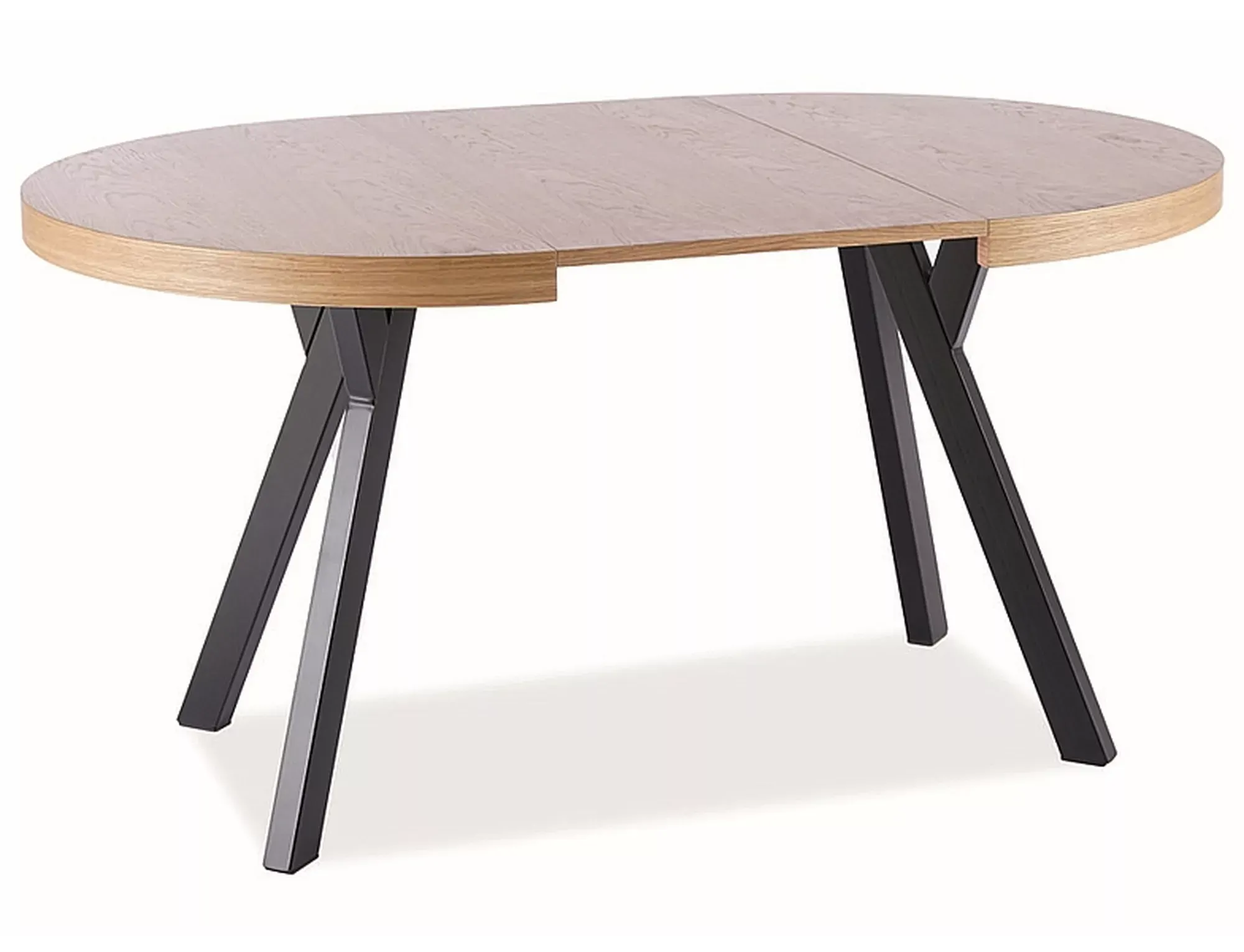 Stół okrągły, rozkładany Domingo FI100 (100x250) dąb, czarny Stół okrągły, rozkładany Domingo FI100 (100x250) dąb, czarny