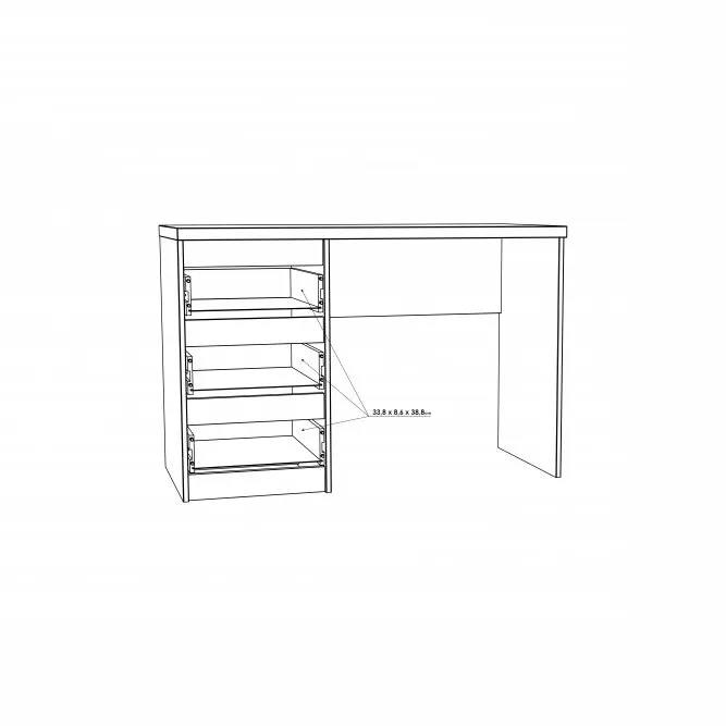 Biurko BIURKA Biały uni mat z 3 szufladami - MT974-Z12M