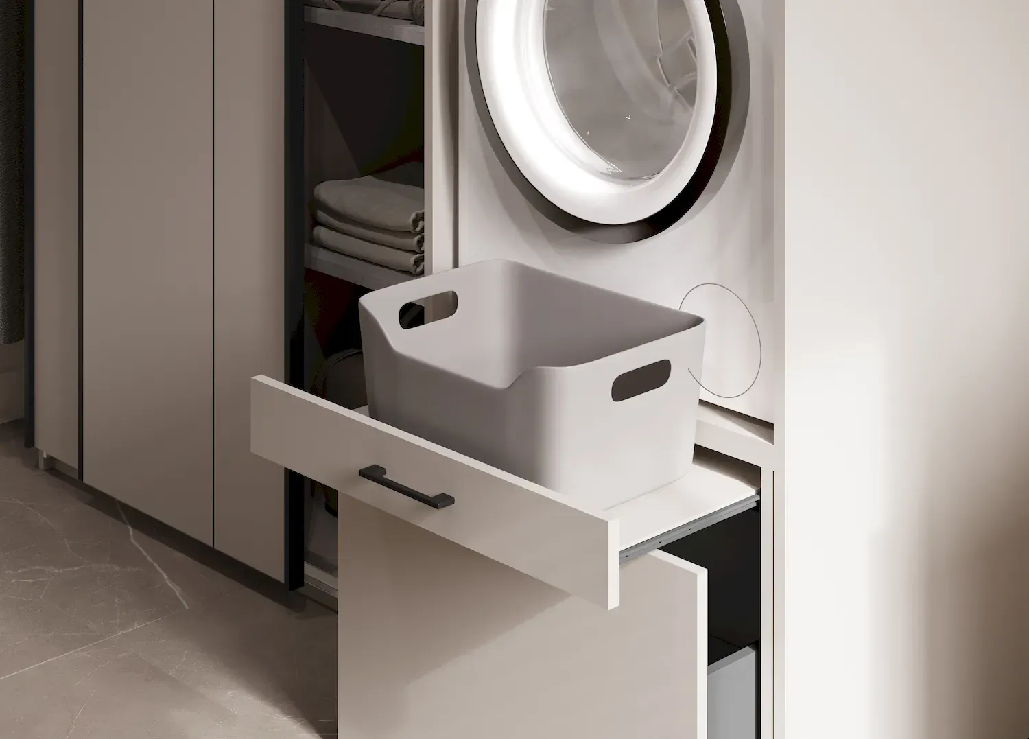 Zabudowa na pralkę lub suszarkę AZA wysuwana półka kaszmir - 30KSME60