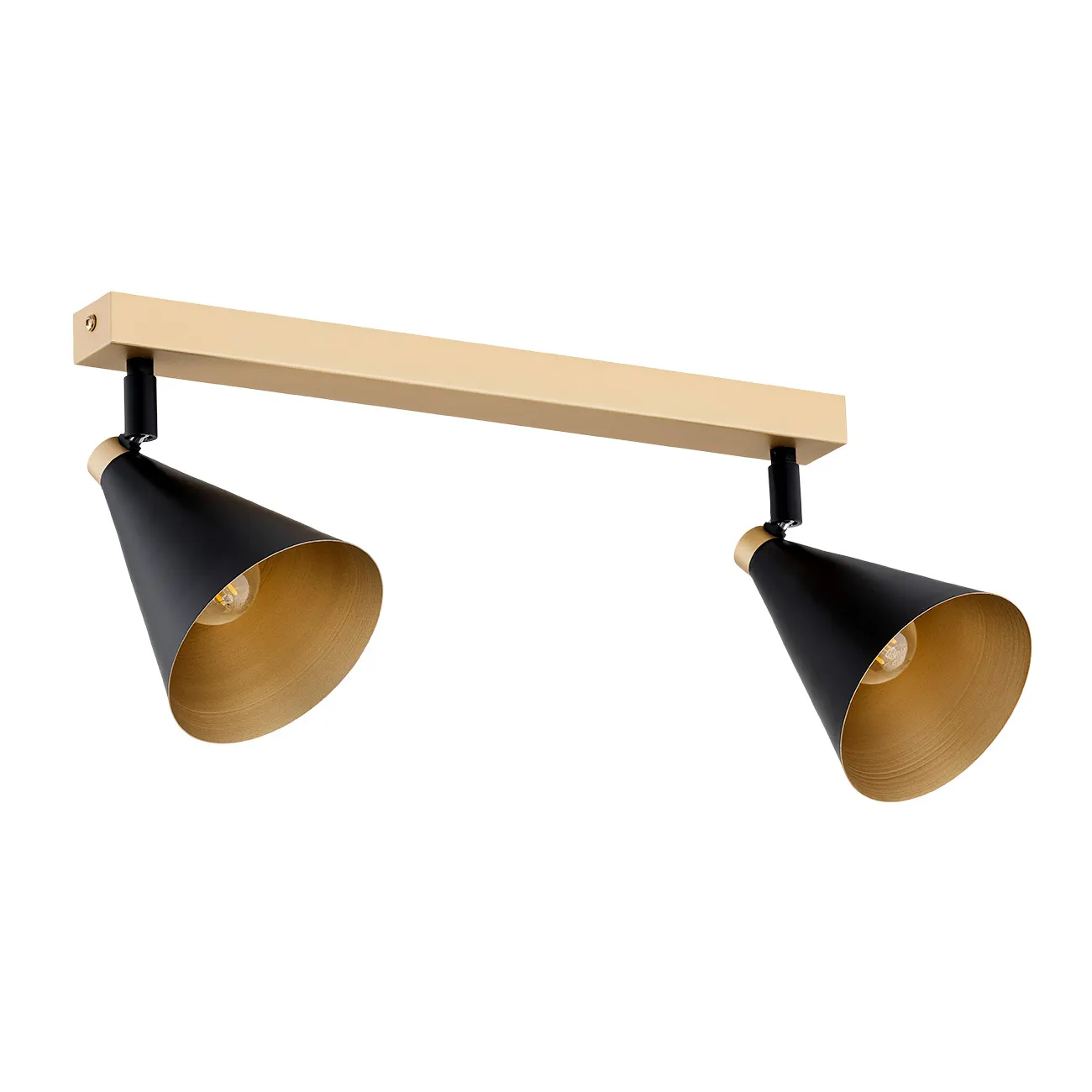 Plafon LUCINDA metalowy czarny złoty regulowany 63x20cm - 7147