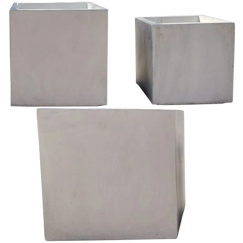 Donice zewnętrzne GAP115 - Zestaw 3 sztuk - beton beżowy - CI_B65-03