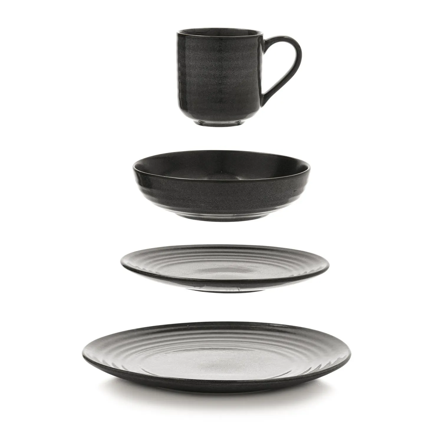 czaszka, porcelanowy, czarny, zestaw, ceramiczny