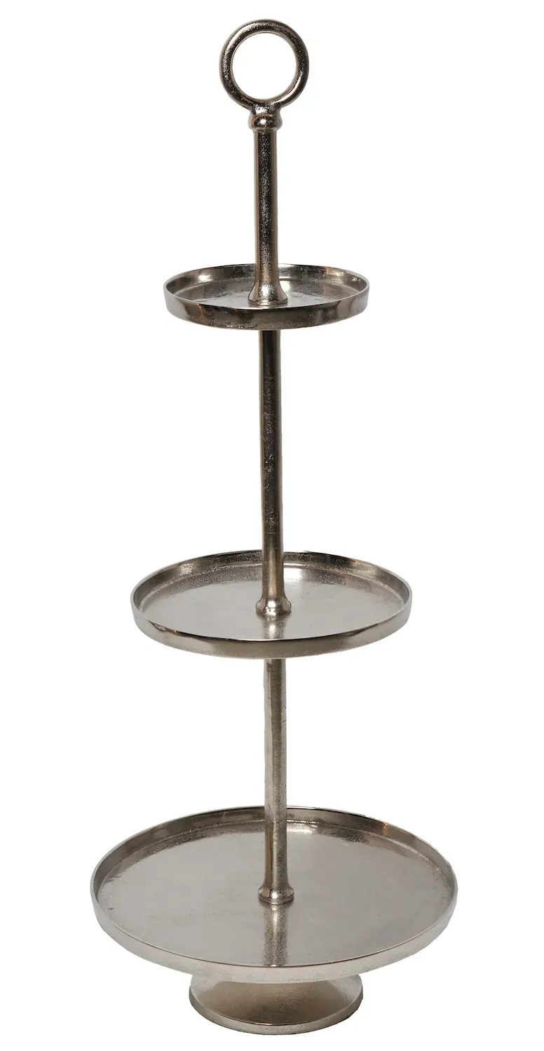 PATERA trzypoziomowa Z KÓŁKIEM DUŻA 4537 srebrna PATERA trzypoziomowa Z KÓŁKIEM DUŻA 4537 srebrna