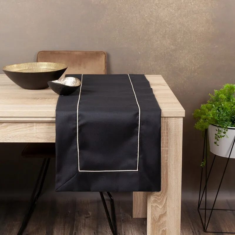 OBRUS MADELE 40 X 200 CM CZARNY - EU_392528