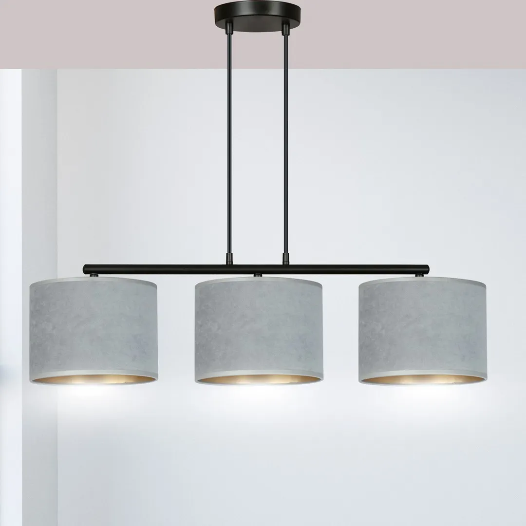 Lampa wisząca HILDE 3 czarny szary — zdjęcie 9