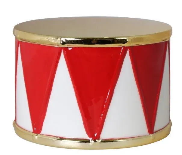 BĘBENEK ceramiczny 76 biało-czerwono-złoty