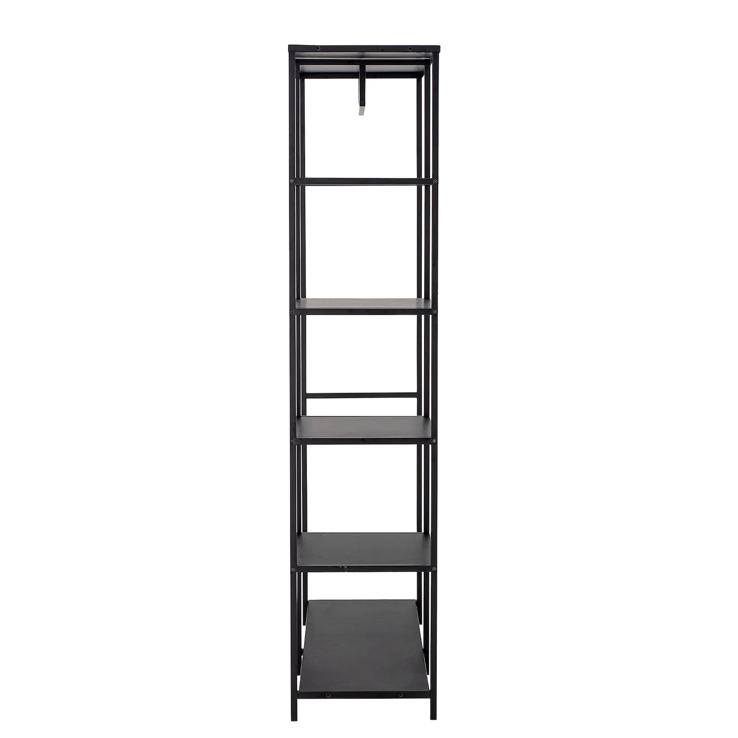 Wieszak z regałem VALDE 90 cm metalowy czarny