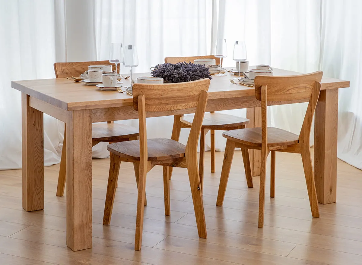 Rozsuwany stół dębowy GROSSI rozkładany 90x180-270 - dąb olejowany - GROSSI180X90