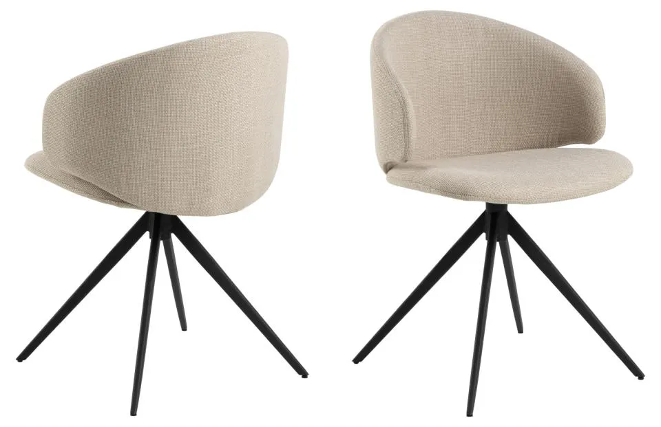 Krzesło obrotowe z podłokietnikami ELLA Beżowy, Czarny