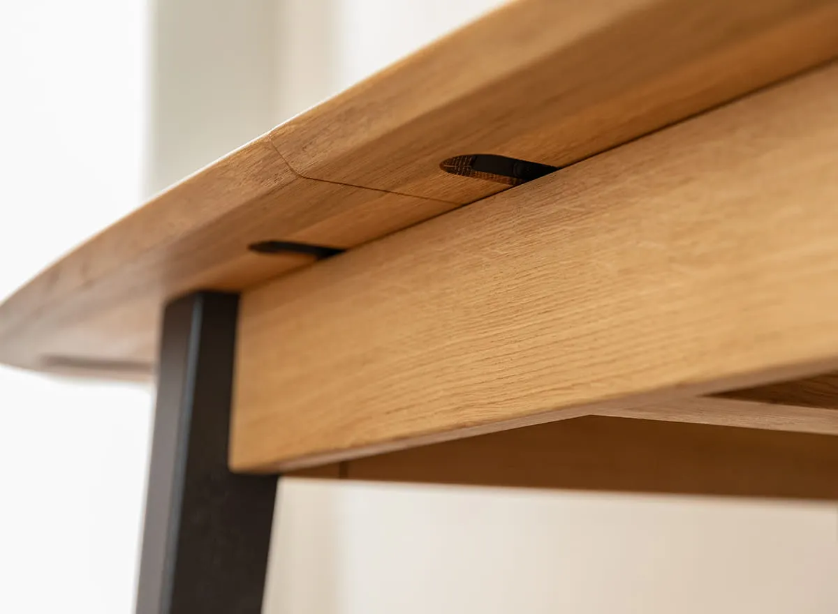 Stół dębowy ORBETELLO rozkładany 80x120(165) cm - dąb olejowany, czarny - KULSR120_45C