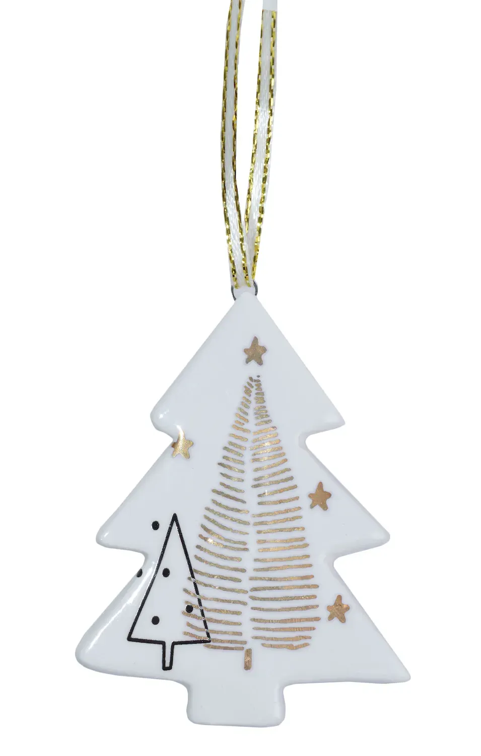 Zawieszka porcelanowa CHOINKA biała złota Zawieszka porcelanowa CHOINKA biała złota