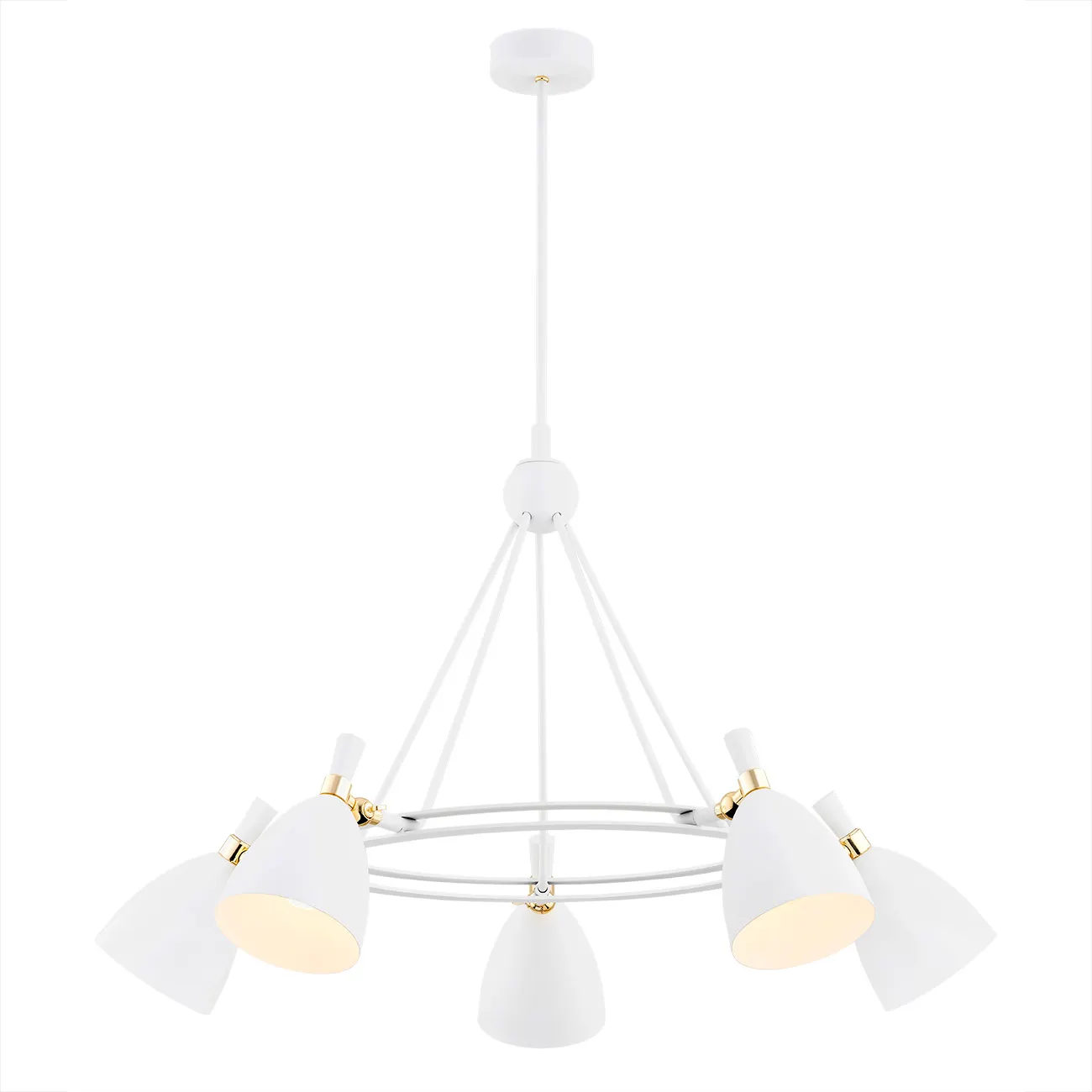 Żyrandol CHARLOTTE biały, mosiądz 92x75 cm