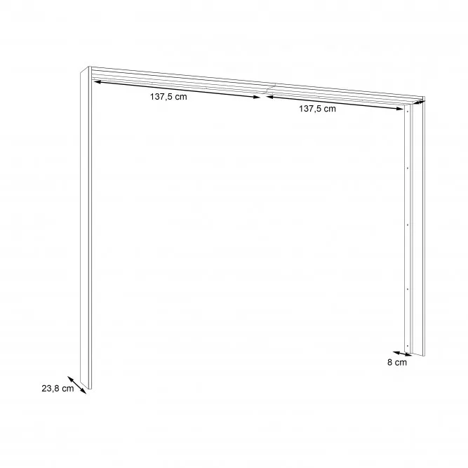 Listwa okalająca do szafy Forte SZ279,4 x W214,4 x G23,8 cm- czarna - PPT31011-Z13M