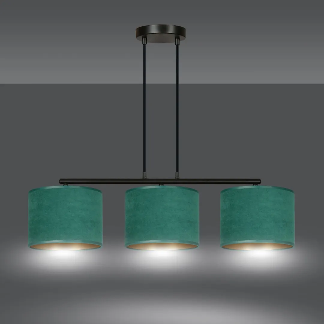 Lampa wisząca HILDE 3 czarny zielony — zdjęcie 4