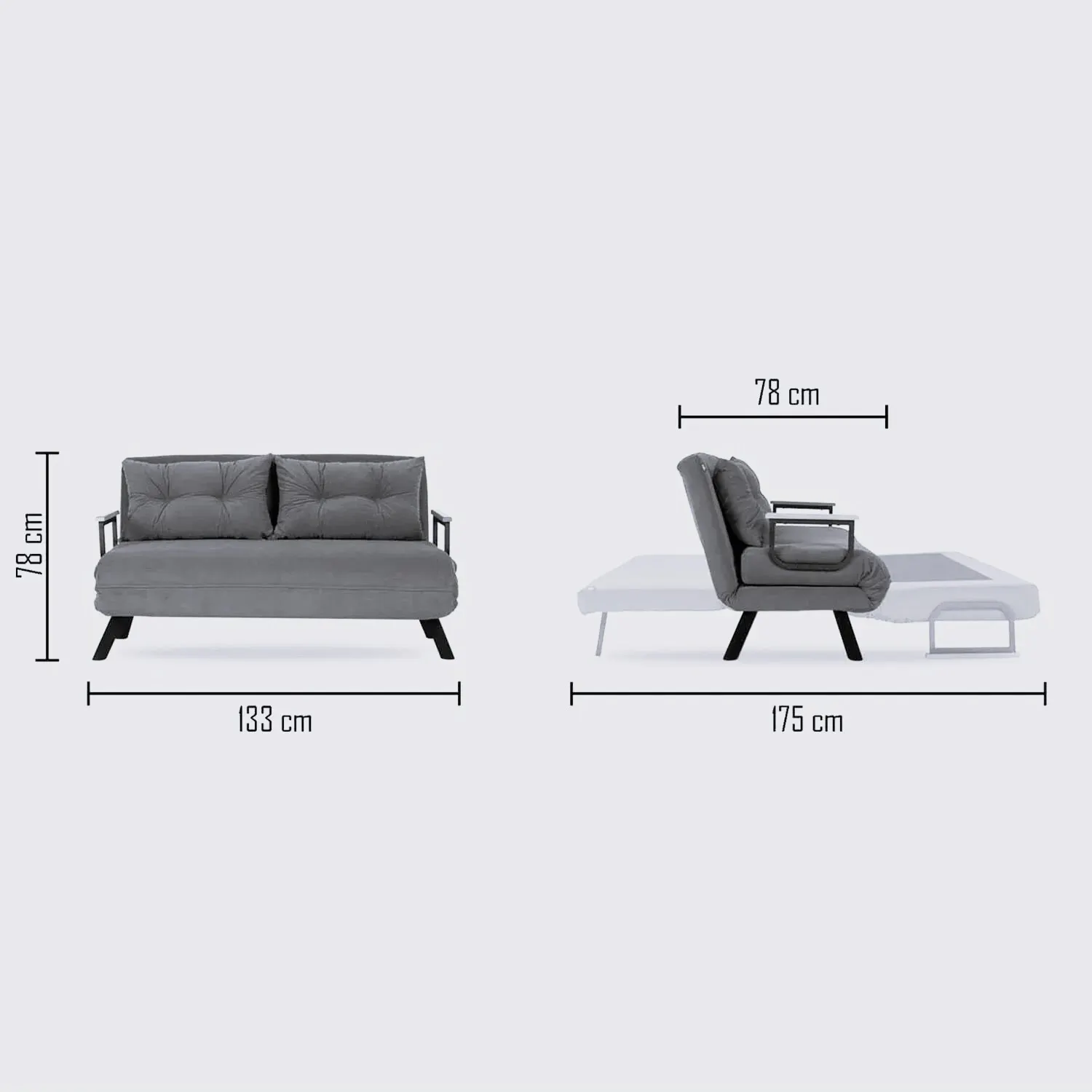 Sofa rozkładana 2-osobowa SANDO kremowa — zdjęcie 8
