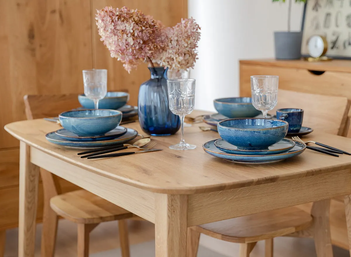 Stół dębowy ORBETELLO rozkładany 80x120(165) cm - dąb olejowany - KULSR120_45