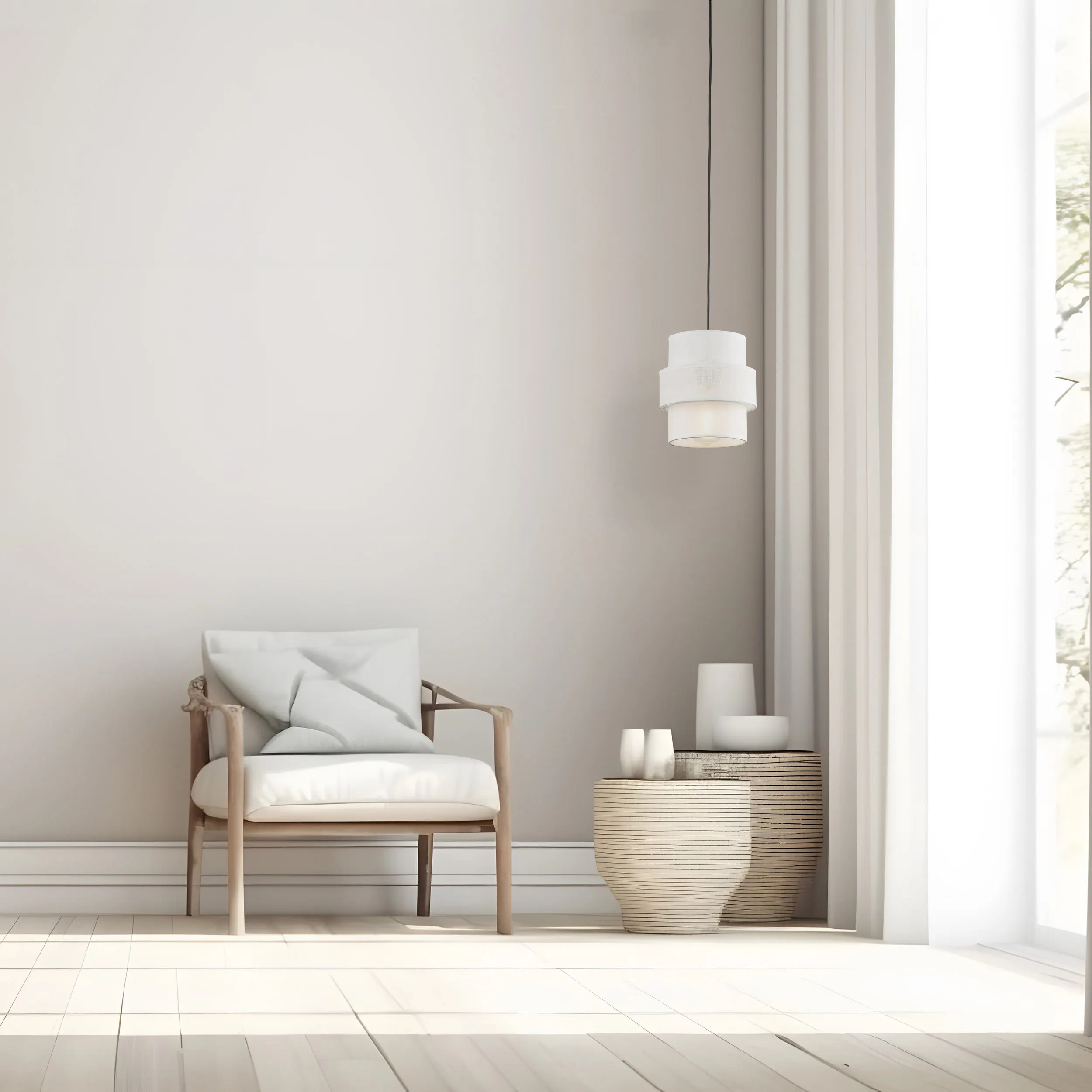 Lampa wisząca CALISTO czarna z białym kloszem z tkaniny 160x20cm - TK_5094