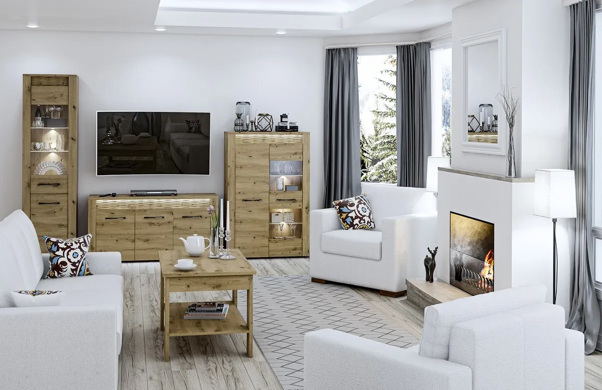 Witryna wysoka ARTIS 03, dąb artisan - 1ARTI03-001