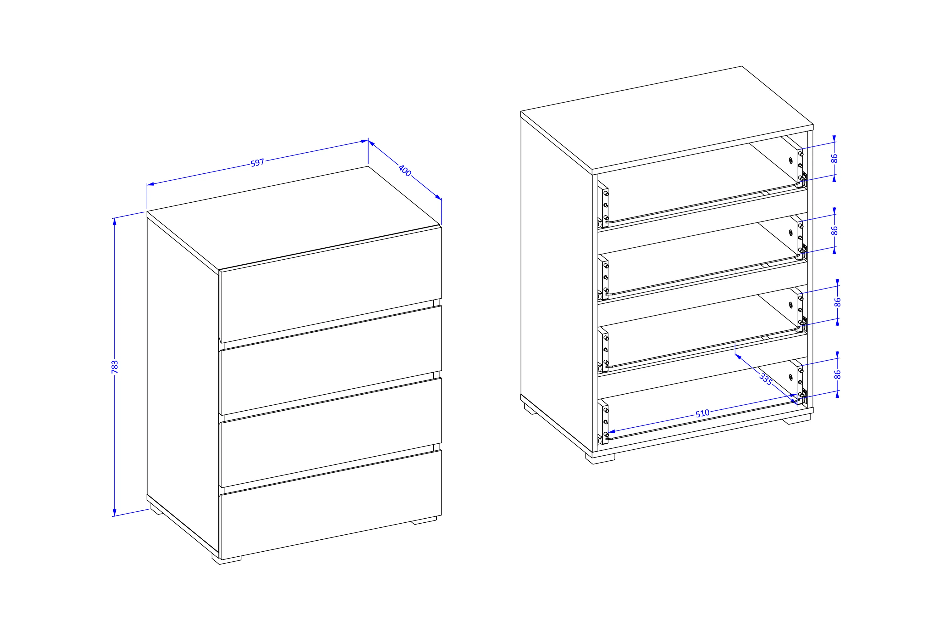 Komoda z szufladami CROSS 60 cm dąb wotan - 24N6MY27