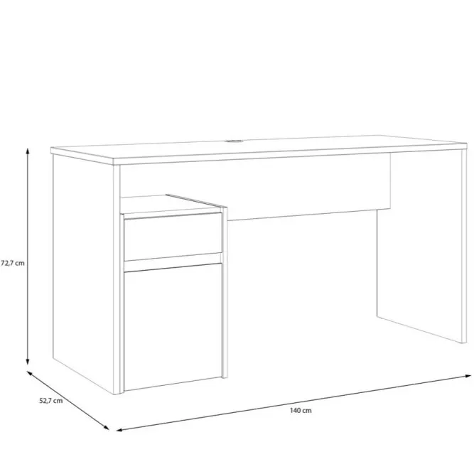 Biurko MODULTRICK z szafką i szufladą - - dąb artisan, biały - MDUB112-M961