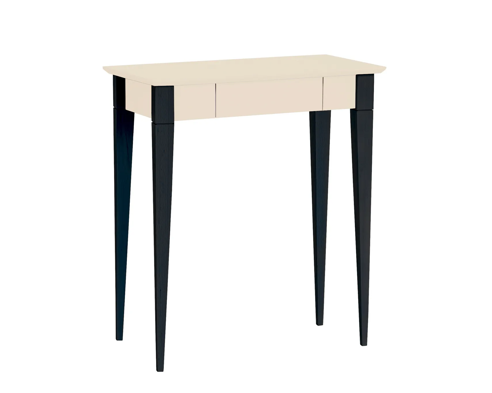 Biurko z szufladą MIMO 65x40 kremowy blat/czarne drewniane nogi