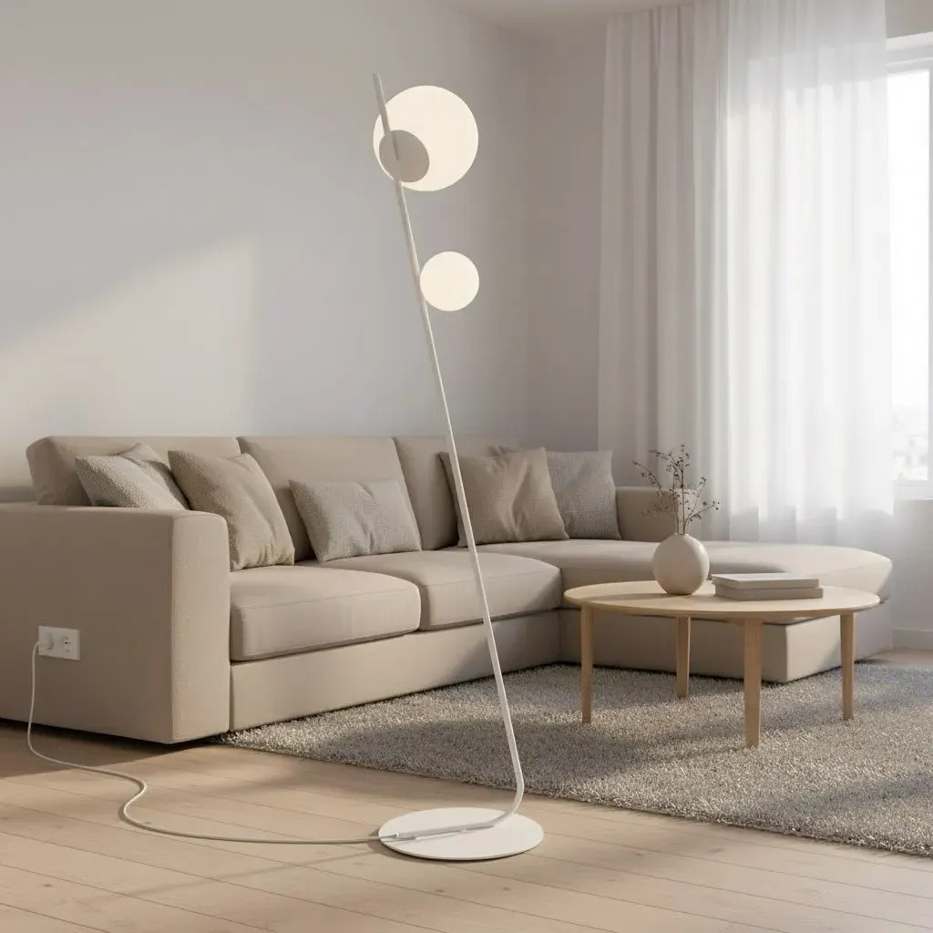 Lampa podłogowa metalowa TATU LP2 biała - 1505/LP2