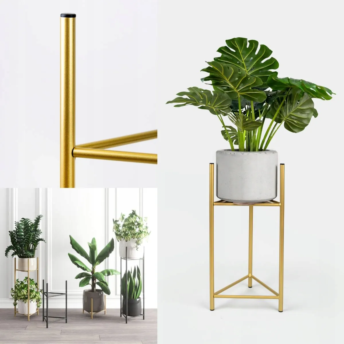 Kwietnik-stojak na donice metalowy LIZIO M złoty - LD_TZ000145