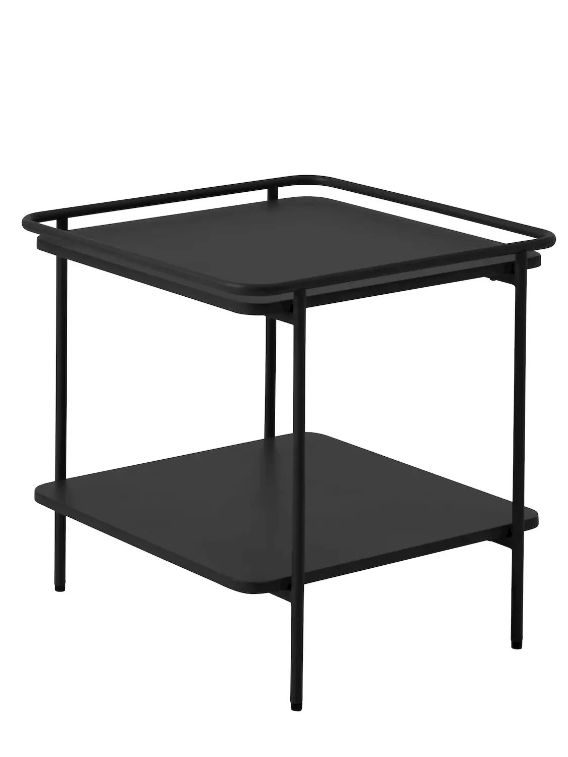 Stolik kawowy metalowy YUBA z półką 45x45 cm - czarny Stolik kawowy metalowy YUBA z półką 45x45 cm - czarny