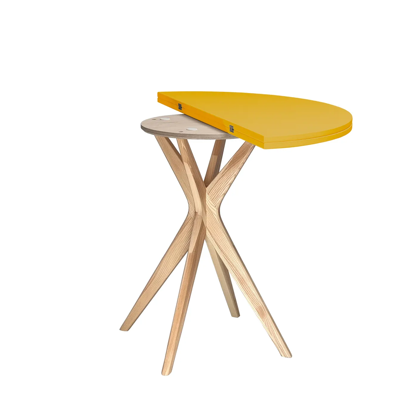 Stół półokrągły rozkładany JUBI śr. 90cm żółty - NRAGABATJ_E5