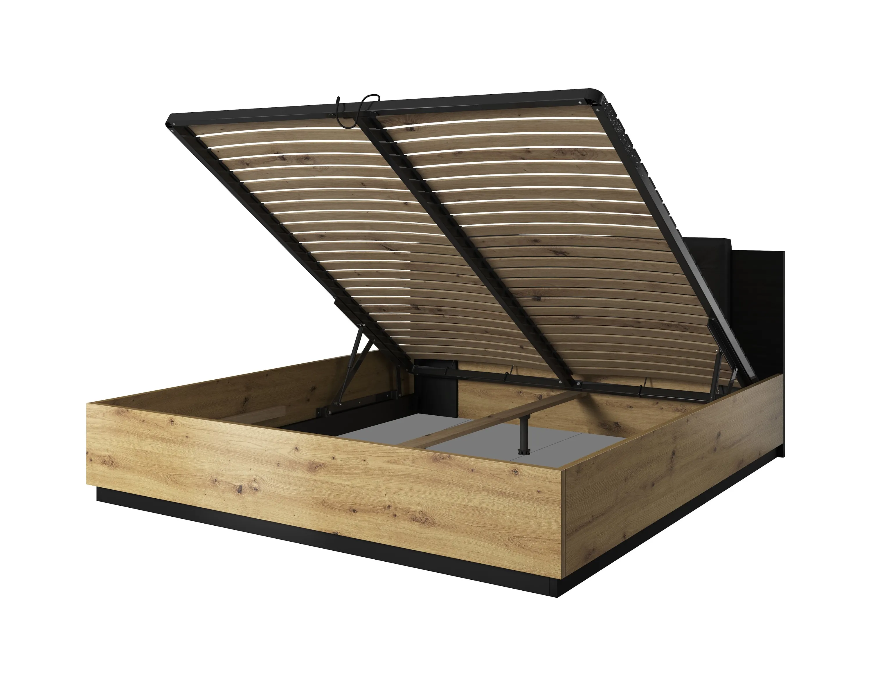 Łóżko SIGMA 51 z zagłówkiem i pojemnikiem dąb artisan 160x200cm - 24RCLI51