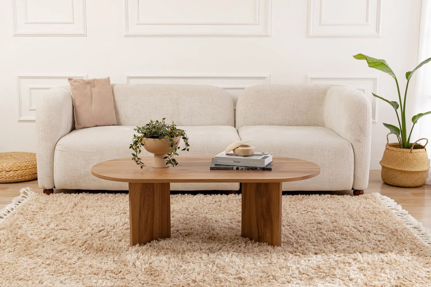 Stolik kawowy OVAL 40x120 cm efekt drewna - ASI_262ARD1104