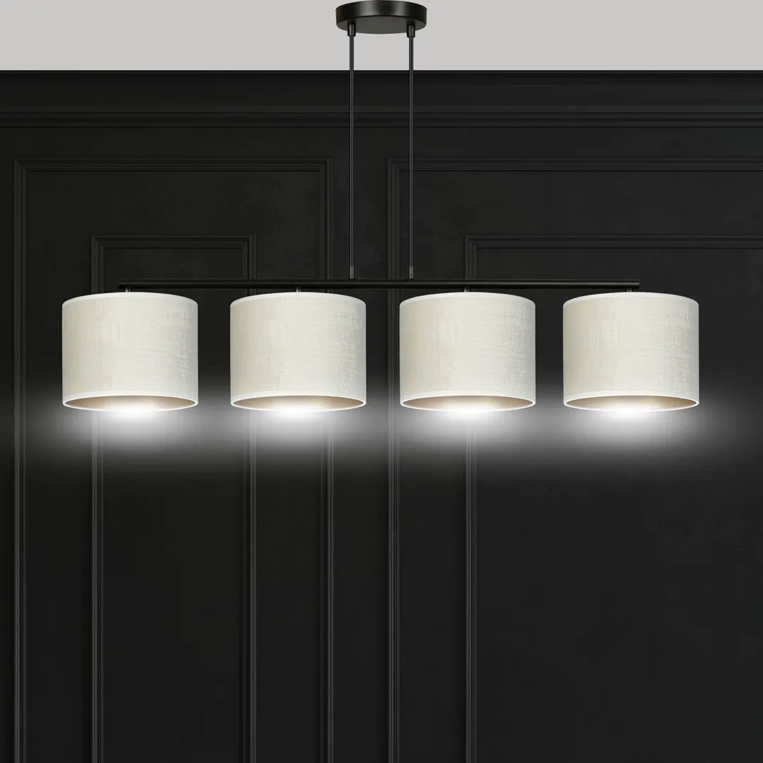 Lampa wisząca HILDE 4 czarny biały — zdjęcie 7