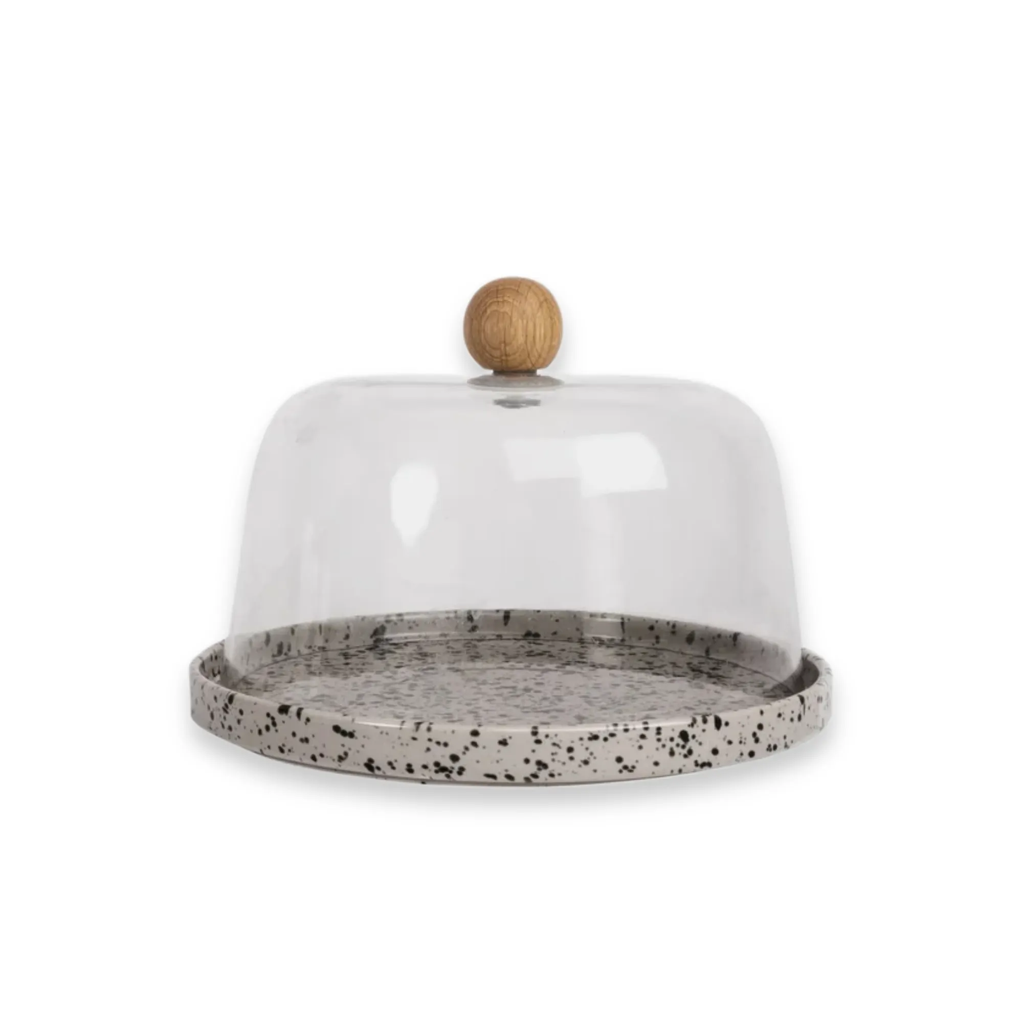 SAGAFORM DITTE Deska do sera z kloszem tortowniczka, klosz z szkła, pokrywa drewniana, talerz z ceramiki, patera z pokrywą
