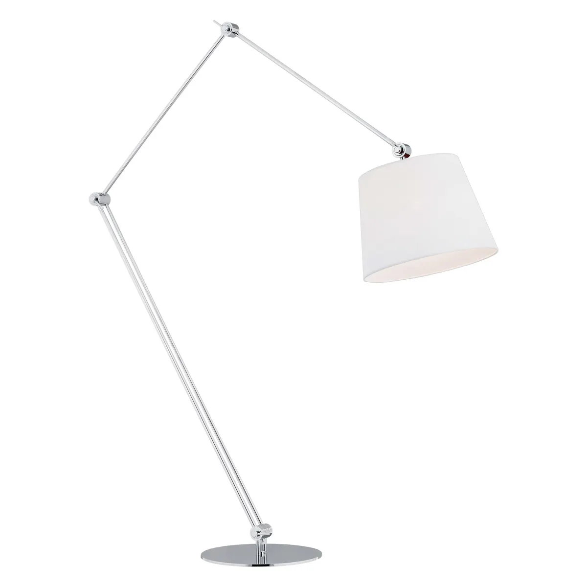 Lampa podłogowa ZAKYNTOS BIS metalowa chromowana biała regulowana 200x150cm Lampa podłogowa ZAKYNTOS BIS metalowa chromowana biała regulowana 200x150cm