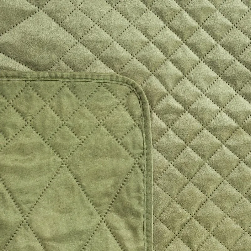Narzuta pikowana D91 LUIZ 3 70 X 160 cm Oliwkowy — zdjęcie 3