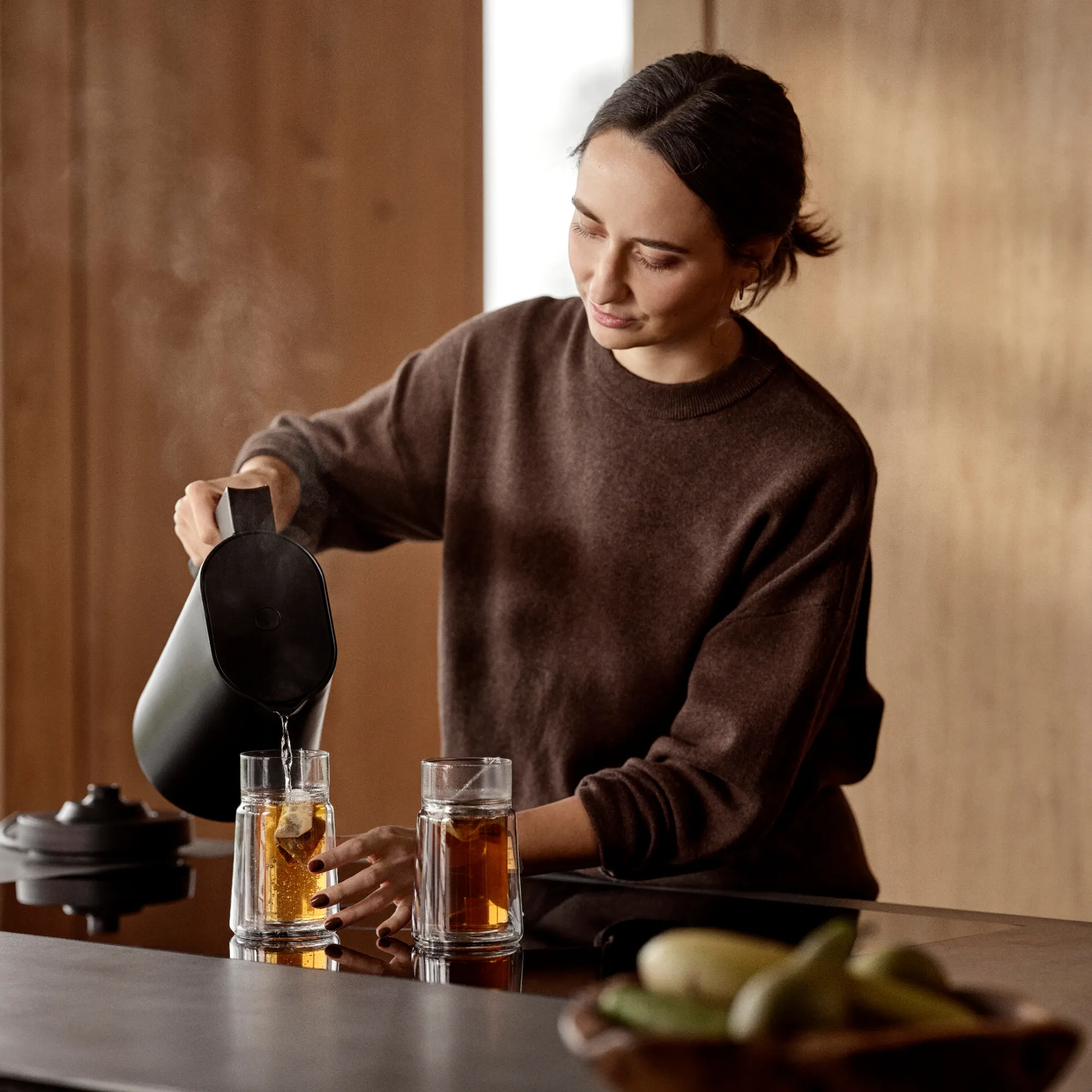 czajnik, teapot, czajnik elektryczny, kieliszek, herbata