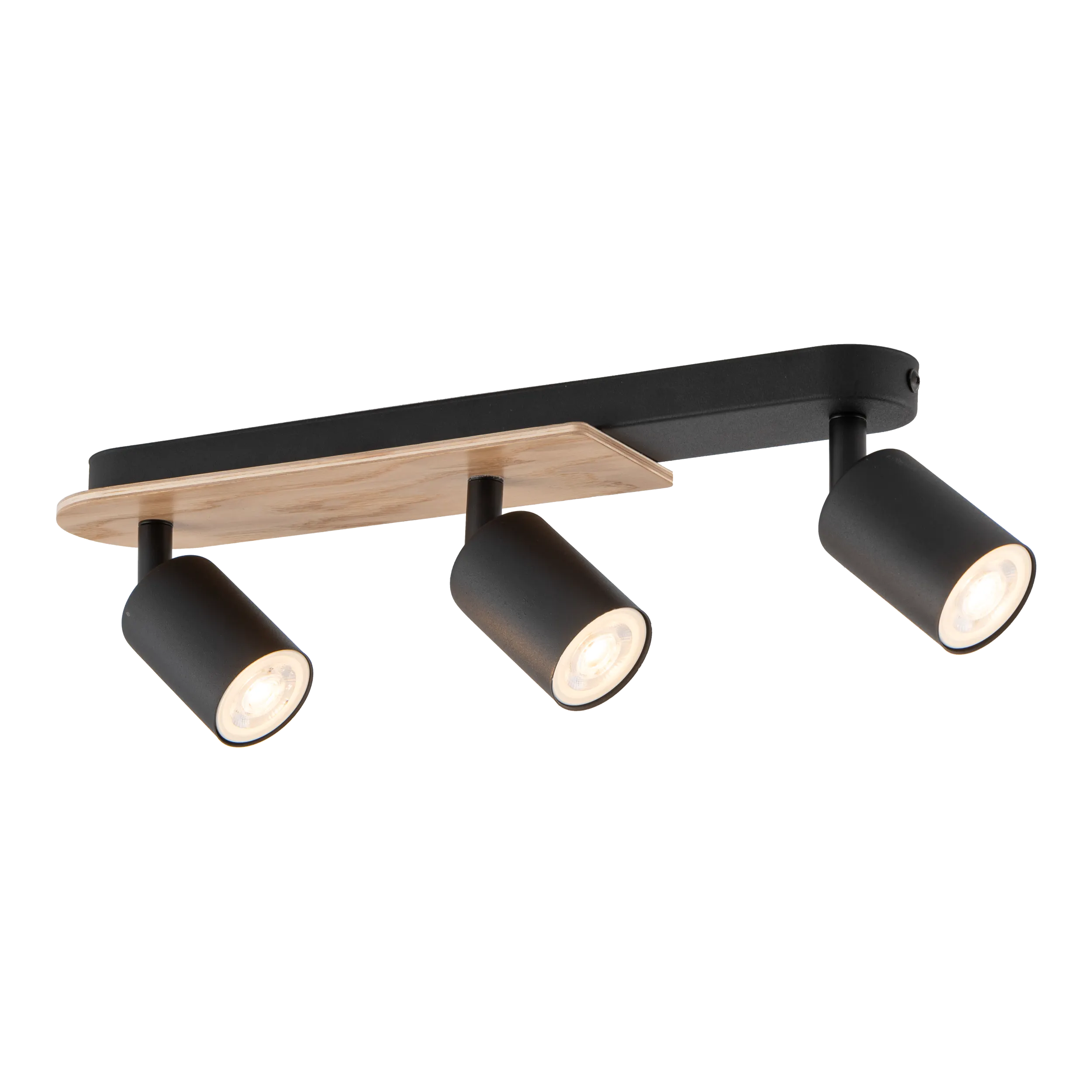 Lampa sufitowa COVER czarna z drewnianym elementem regulowana na listwie 35x18x14cm - TK_4674