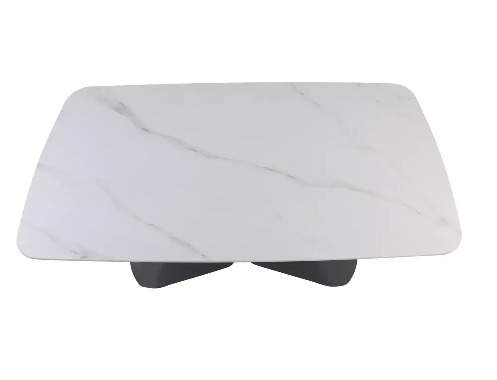 Stół rozkładany ARMANDO 90x160(240) ceramiczny blat biały mat stelaż czarny mat - ARMANDOBC160