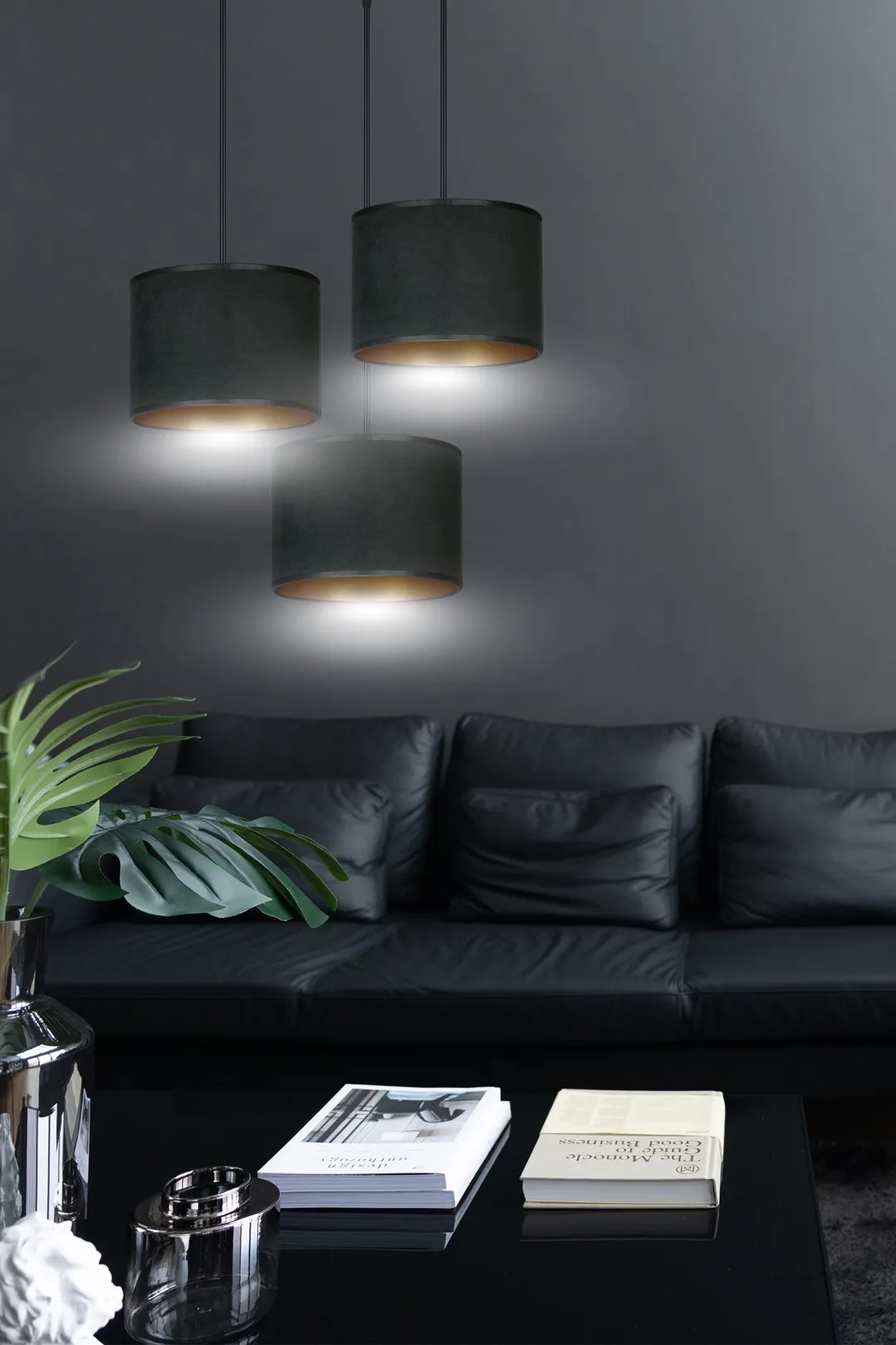 Lampa wisząca HILDE 3 PREM czarny — zdjęcie 8