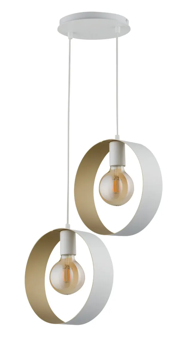 Lampa wisząca HAPPY 2 biało-złota